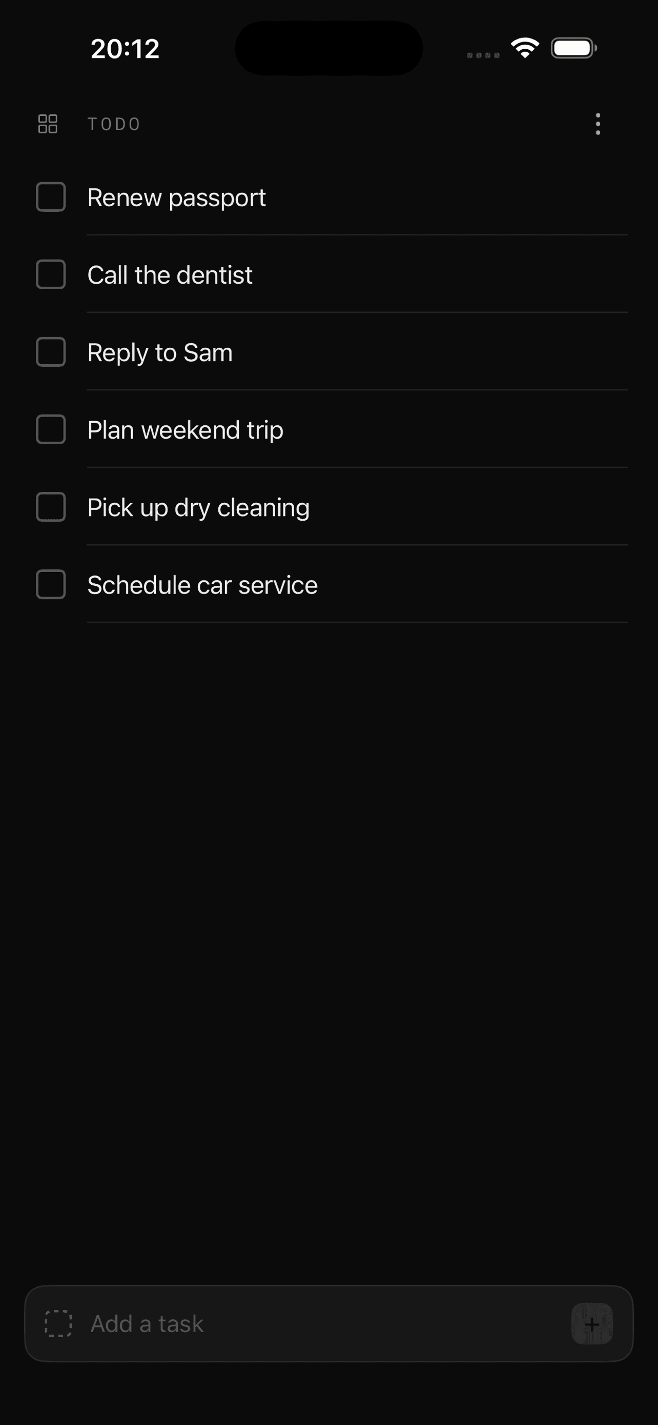 A to-do list with tasks ready to check off